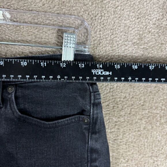 Madewell Jean Shorts Womens Size 26 Washed Black Mid Rise Stretch Denim Cuffed - Picture 3 of 9